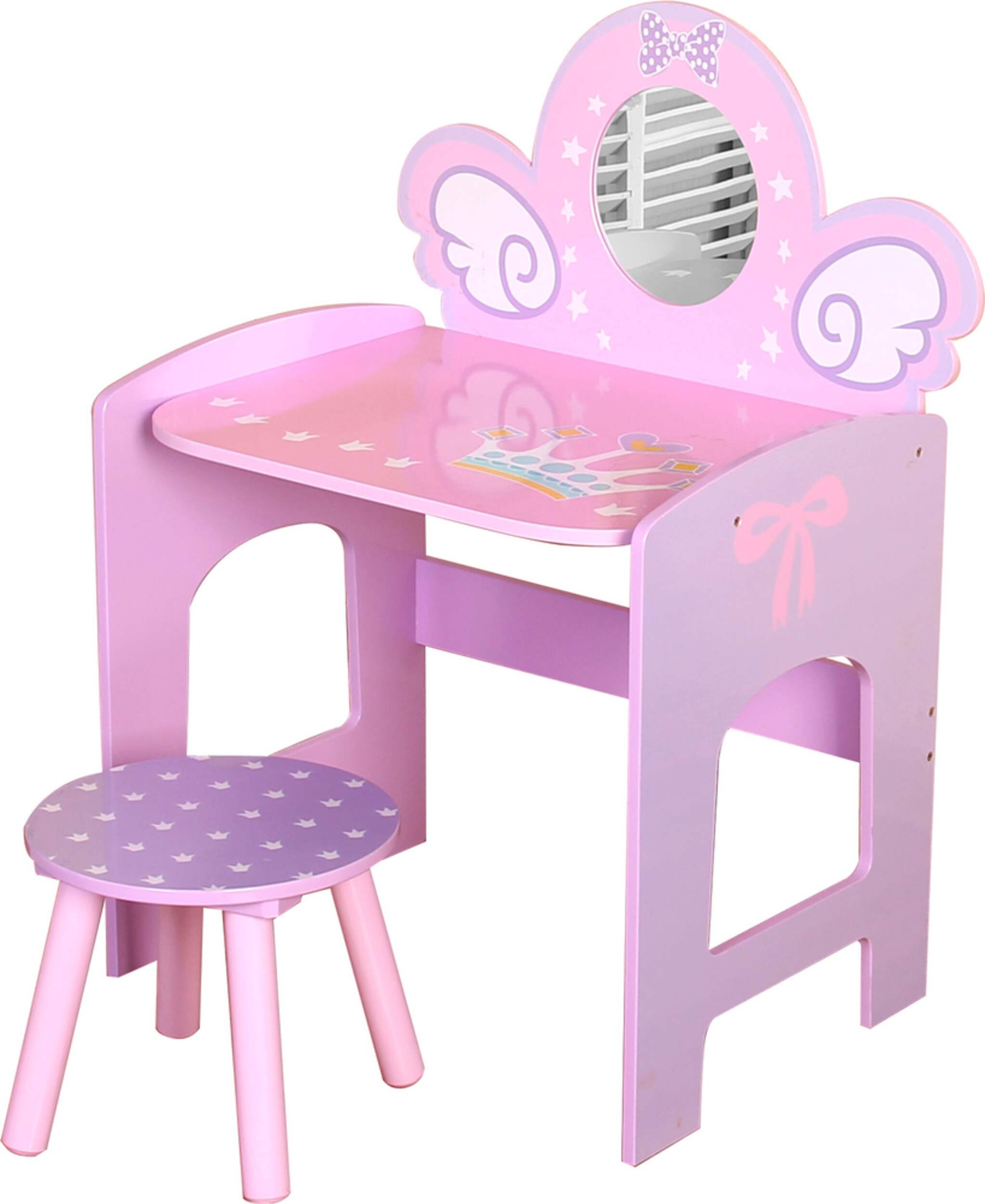 Danawares Unicorn Dressing Table with Stool Front_Angled_Left