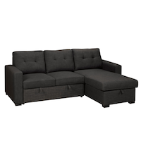 Brassex Soho Sectional Sofa with Pull-Out Bed, Grey Front_Three_Fourths_Angled_Right