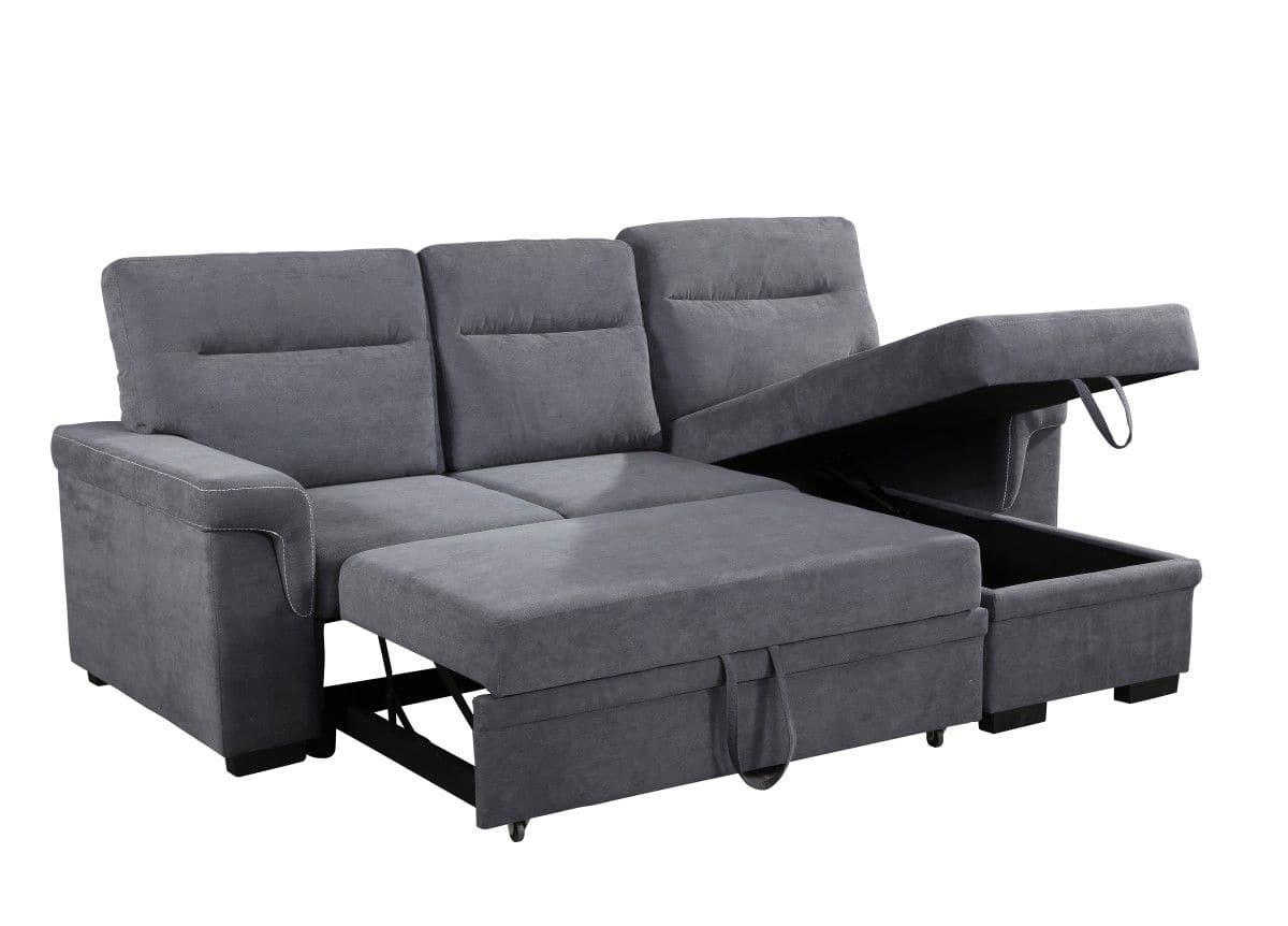 Brassex Nathan Sectional Sofa with Pull-Out Bed, Grey | Canadian Tire