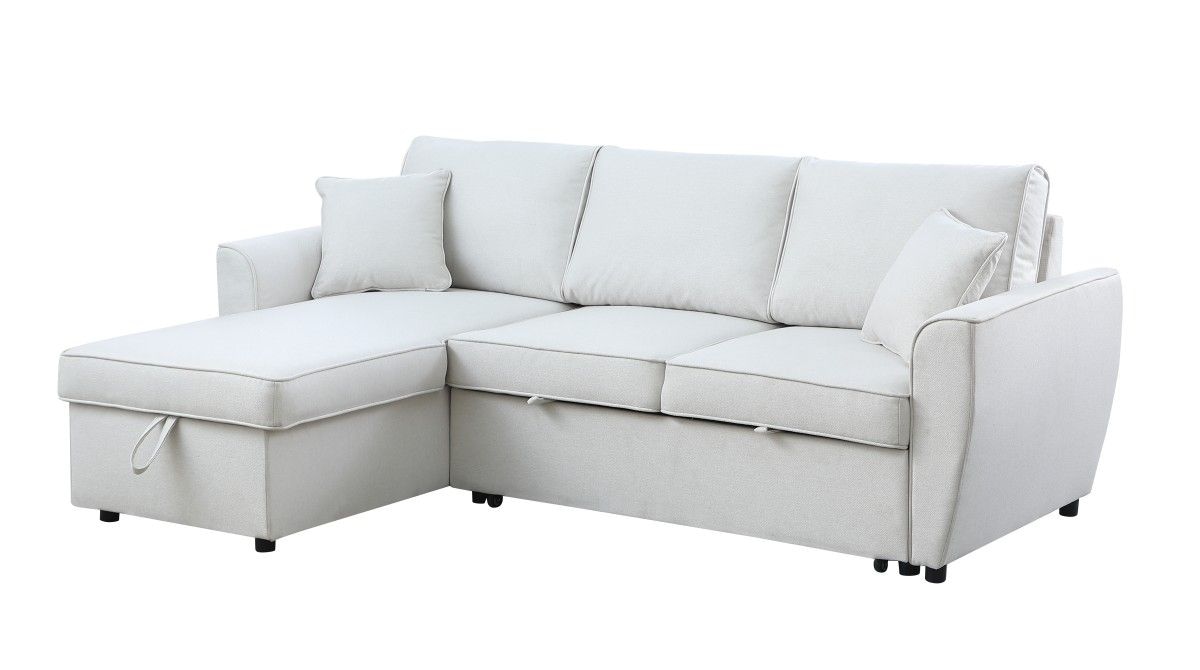 Brassex Arthur Sectional Sofa Bed with Storage, Beige Canadian Tire
