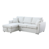 Brassex Arthur Sectional Sofa Bed with Storage, Beige Front_Three_Fourths_Angled_Left