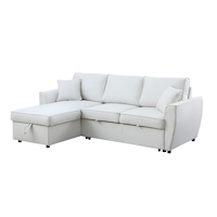 Brassex Arthur Sectional Sofa Bed with Storage, Beige