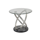Brassex Kona Accent End/Side Table, Silver/Black, 24-in Front_Three_Fourths_Angled_Right