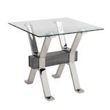 Brassex Ezra End/Side Table, Silver, 24-in Front_Three_Fourths_Angled_Right