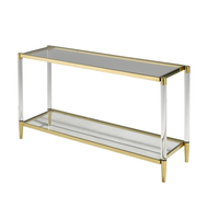 Brassex Emma Console Table with Display Shelf Front_Three_Fourths_Angled_Left