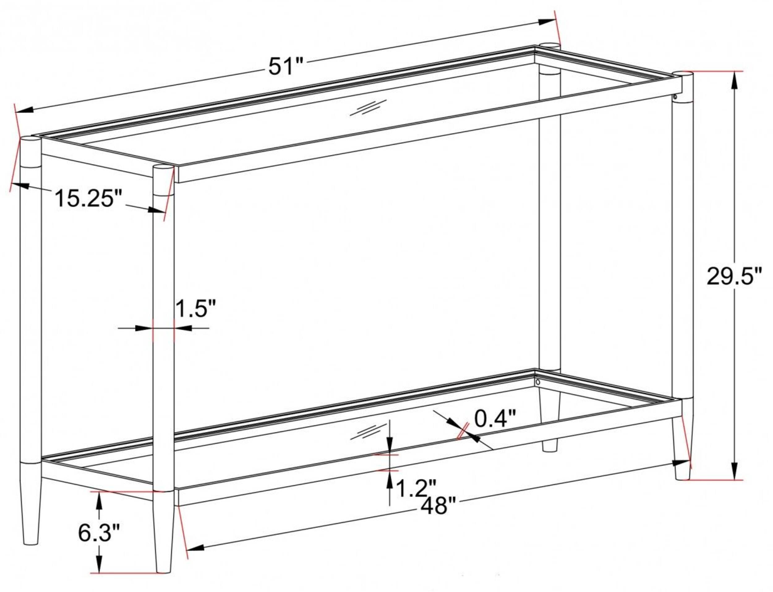 Brassex Emma Console Table with Display Shelf Canadian Tire