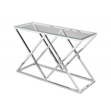 Brassex Sophia Sofa Table, Silver Front_Three_Fourths_Angled_Left
