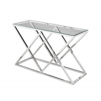 Brassex Sophia Sofa Table, Silver Front_Three_Fourths_Angled_Left