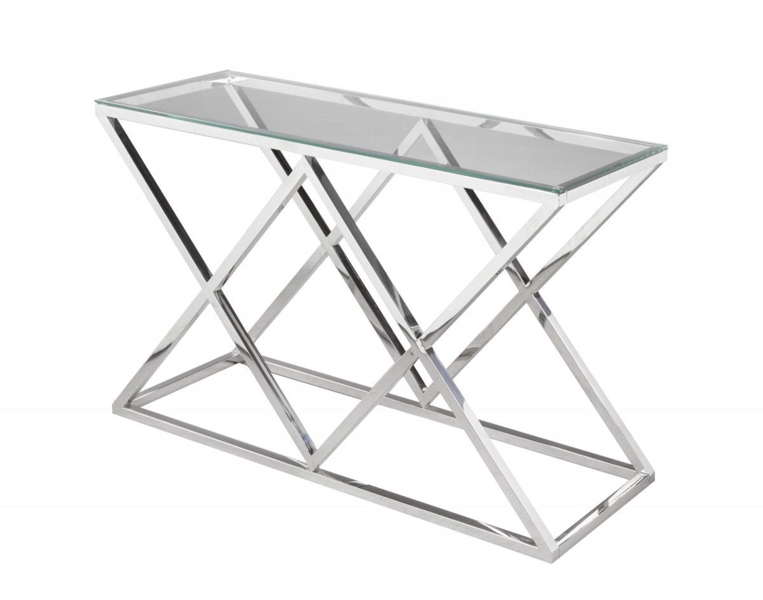 Brassex Sophia Sofa Table, Silver Front_Three_Fourths_Angled_Left