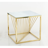 Brassex Kingston Side Table, Gold Front_Three_Fourths_Angled_Right