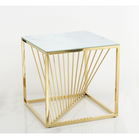 Brassex Kingston Side Table, Gold Front_Three_Fourths_Angled_Right