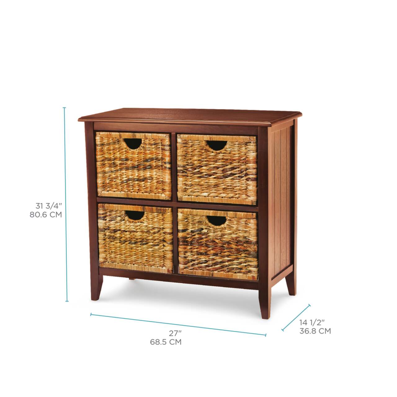 For Living Verona Basket Front 4 Drawer Storage Chest Dresser