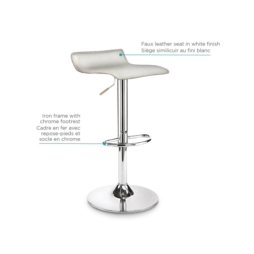 For Living Chrome & PU Leather Counter/Bar Stool Adjustable Height