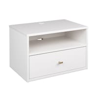 Prepac Floating Nightstand with Drawer, White Front_Angled_Right