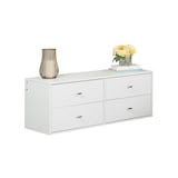 Prepac 4-Drawer Floating Dresser, White Front_Angled_Right