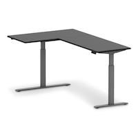 MotionWise L-shape Height Adjustable Desk with 2 Columns