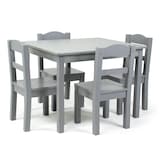 Table pour enfants en bois avec 4 chaises Humble Crew Camden, gris, 3 ans et plus Composite_or_Mixed