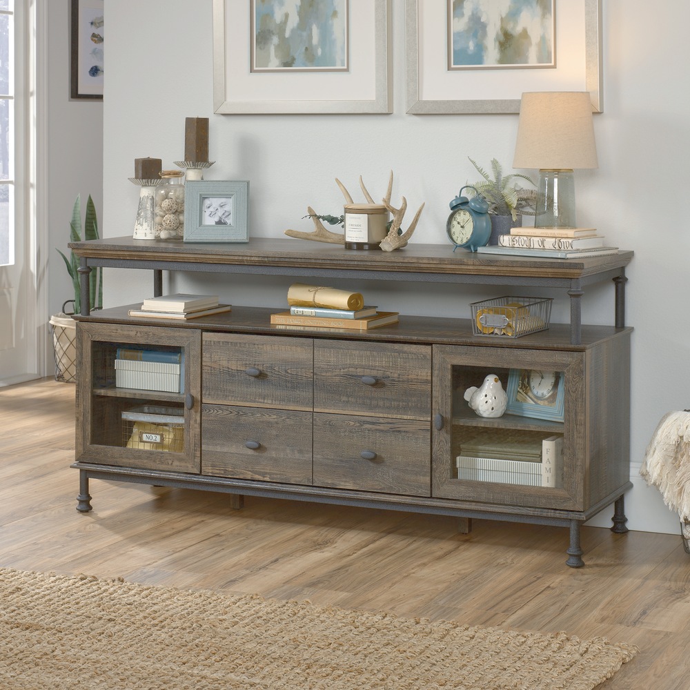 Sauder Canal Street Builtin USB Port Entertainment Credenza with