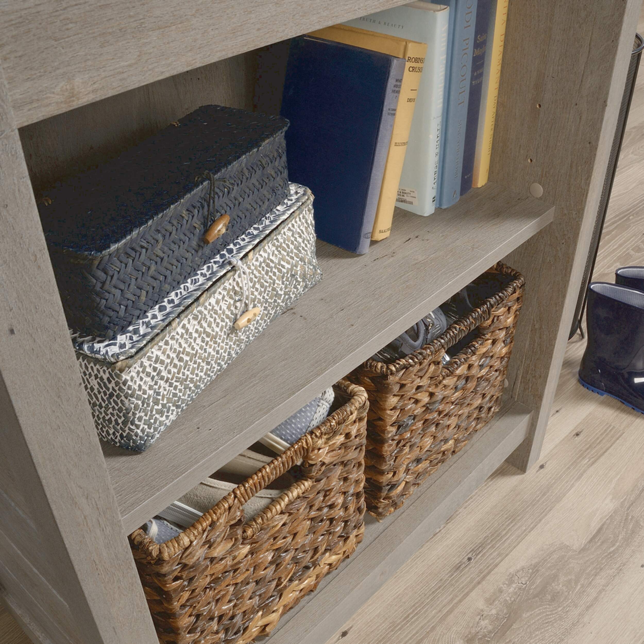 Sauder Cottage Road AdjustableShelf Entryway Storage Drawer with USB