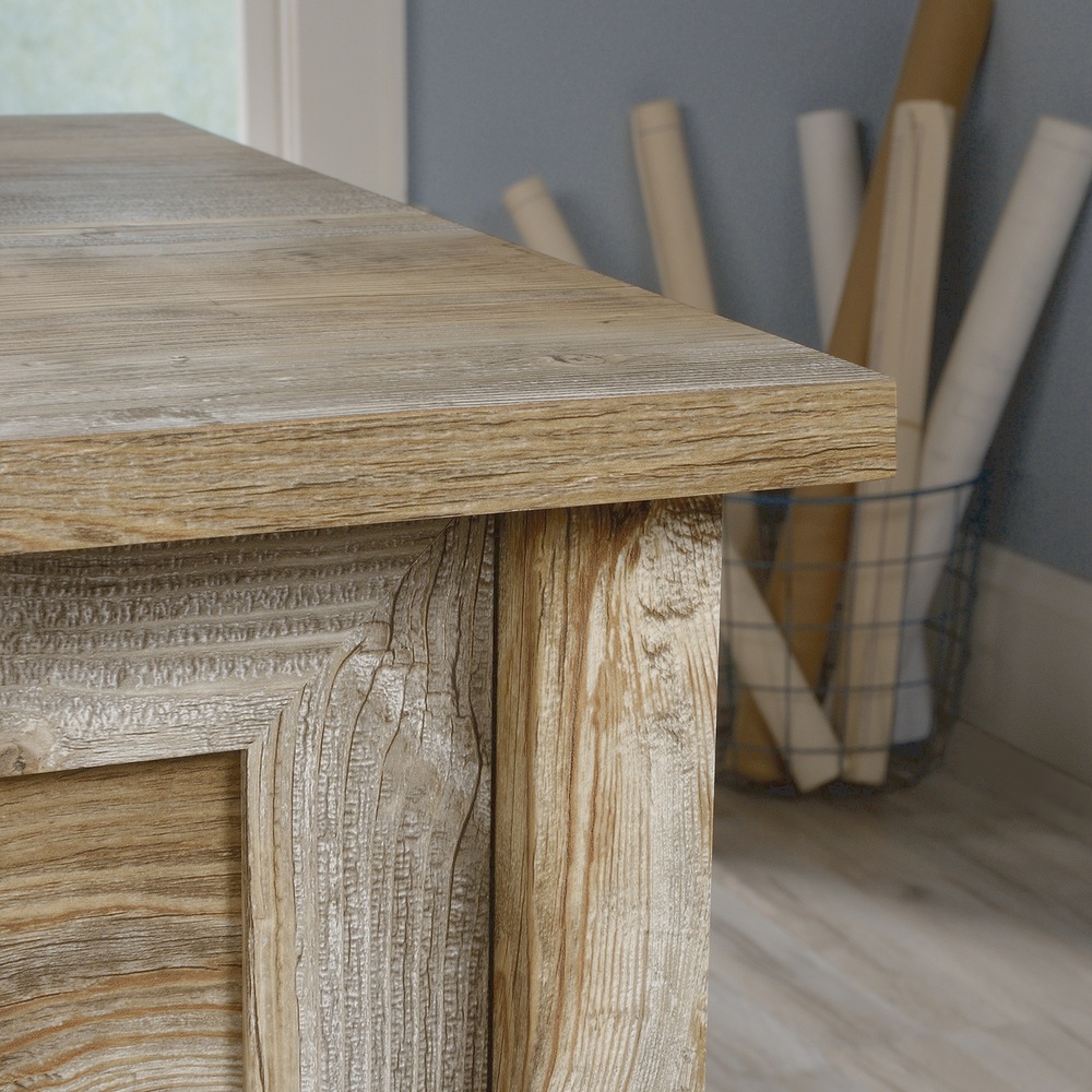 Sauder Granite Home Office Trace Desk with Storage, Rustic Cedar