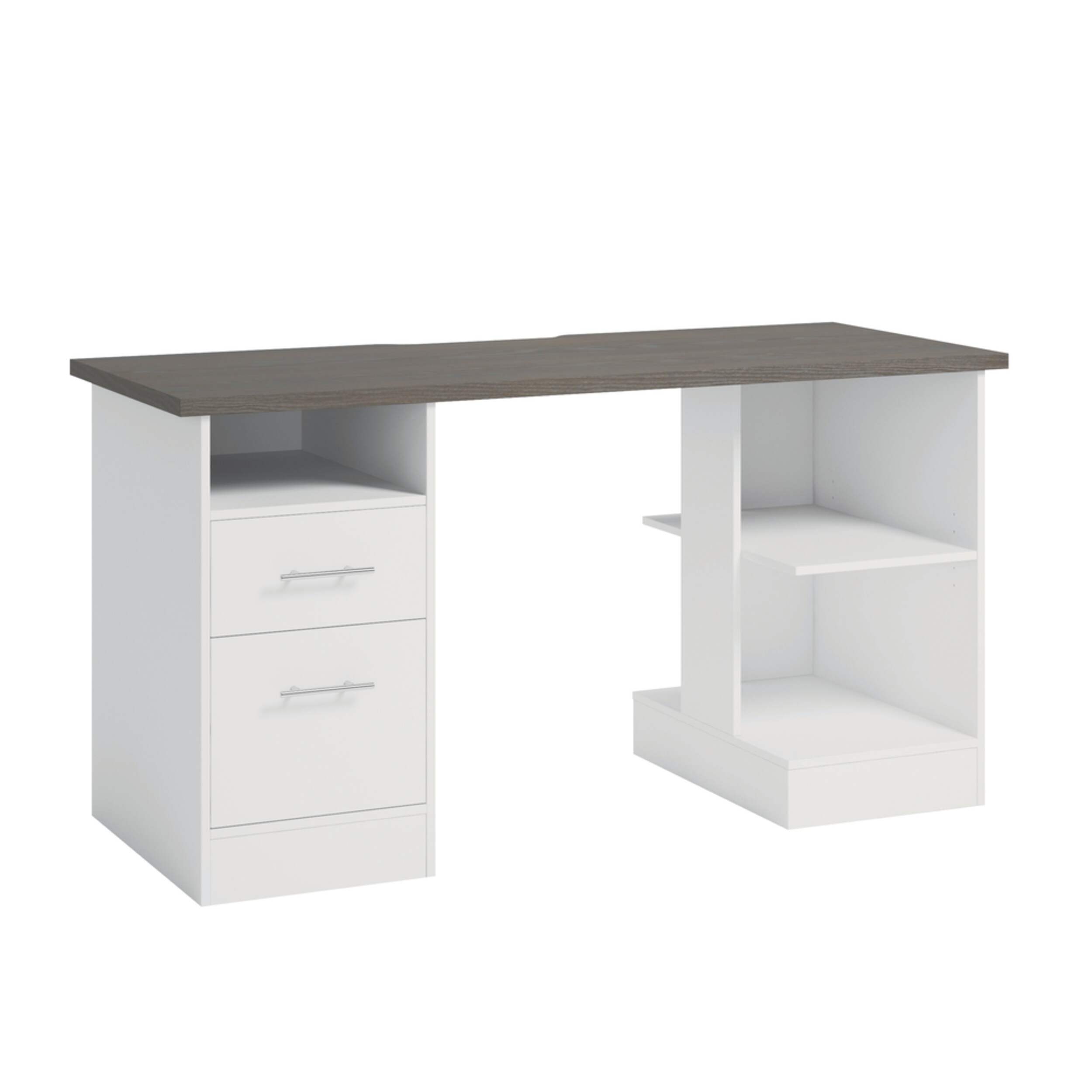 Bureau de jeu avec tiroir sur pied de Sauder, blanc, 60 po Front_Three_Fourths_Angled_Right