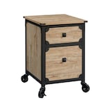 Sauder Steel Pedestal River File Cabinet with Drawers, Milled Mesquite Front_Three_Fourths_Angled_Right