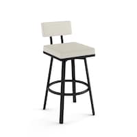 Amisco Staten Swivel Counter Stool, 26-in, Black Metal Front_Three_Fourths_Angled_Right