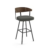 Amisco Quinton Bar Stool with Backrest, Multiple Colours, 30-in Front_Three_Fourths_Angled_Right