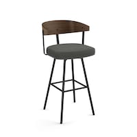 Amisco Quinton Bar Stool with Backrest, Multiple Colours, 30-in Front_Three_Fourths_Angled_Right