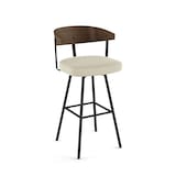 Amisco Quinton Bar Stool with Backrest, Multiple Colours, 30-in Front_Three_Fourths_Angled_Right