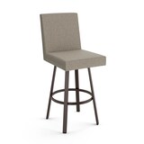 Amisco Hartman Swivel Bar Stool with Padded Backrest, Multiple Colours, 30-in Front_Three_Fourths_Angled_Right