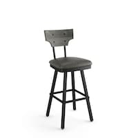 Amisco Gustavson Bar Stool with Backrest, Multiple Colours, 30-in Front_Three_Fourths_Angled_Right