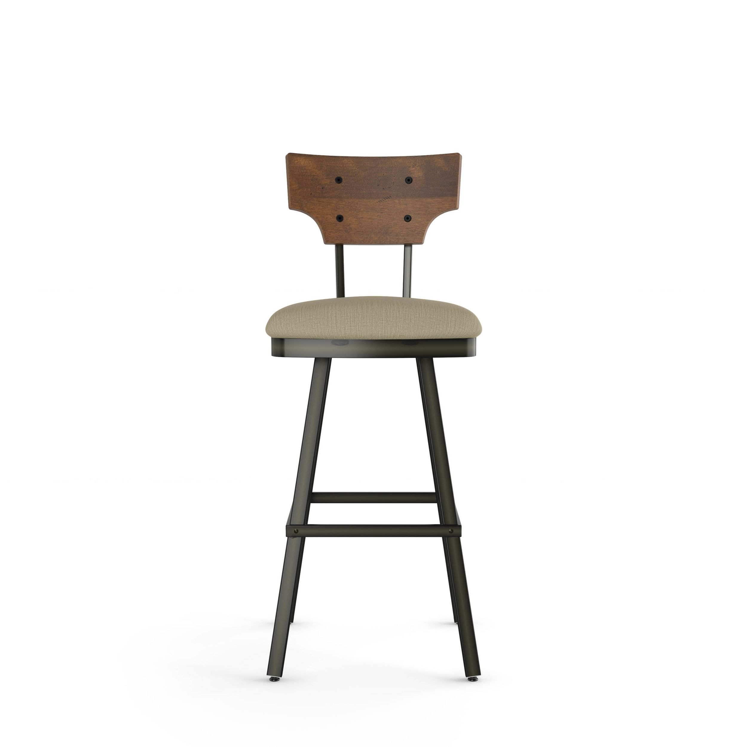 Amisco Gustavson Counter Stool with Backrest, Multiple Colours, 26-in