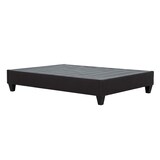 Primo Carter Upholstered Platform Bed Frame, Dark Grey Front_Three_Fourths_Angled_Right