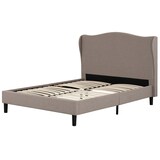 Lit plateforme à oreilles rembourré Primo Demi, gris Front_Three_Fourths_Angled_Left