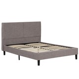 Primo Avenue Upholstered Platform Bed, Includes Legs, Grey Front_Three_Fourths_Angled_Right
