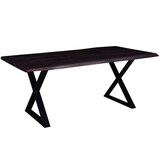 Table à dîner en bois à bord naturel Primo Beckett, 6 à 8&nbsp;personnes, 84&nbsp;po Front_Three_Fourths_Angled_Right