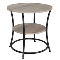 Table d'appoint ronde tablette rangement Songmics Home, gris