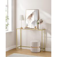 Songmics Home Modern Glass Console Table, Gold, 39.4-in
