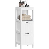 Armoire 2 tablettes ouvertes 1 tiroir Songmics Home, blanc Front_Angled_Right