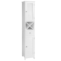Songmics Home Storage Cabinet, White Front_Angled_Right