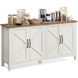 Armoire de rangement Songmics Home, blanc rustique/brun miel Front_Angled_Right