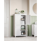 Songmics Home Storage Cabinet with 4 Doors, White Front_Angled_Right