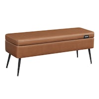 Banc rangement avec pieds en acier Songmics Home, brun caramel Front_Angled_Right