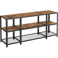 Meuble industriel pour téléviseur Songmics Home, 65 po, brun rustique Front_Angled_Right