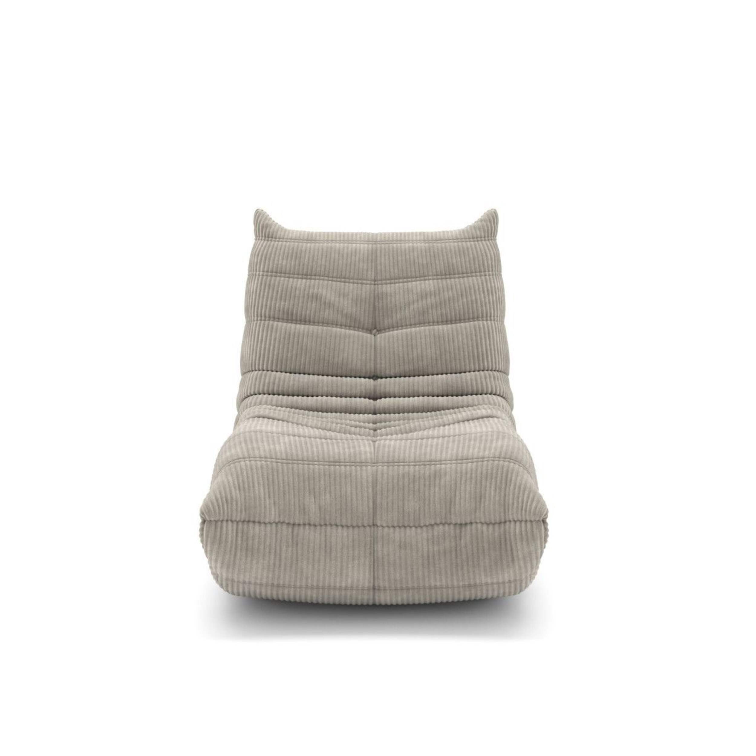 Brassex Tare Beige All-Foam Armless Chair with Fabric Cover Front_Flat