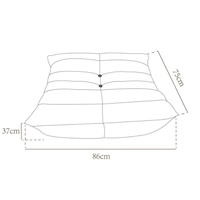 Pouf confortable tout mousse Brassex Justice, taupe Front_Elevated