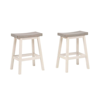 Brassex Asher Grey/White Backless Counter/Bar Stool, 2-pc Composite_or_Mixed