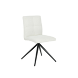 Chaise de salle à manger contemporaine rembourrée en tissu sans accoudoirs (ensemble de 2 pièces) Brassex Ethan, blanc Front_Angled_Right