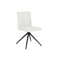 Brassex Ethan White Fabric Upholstered Armless Dining Chair, 2-pc Front_Angled_Right